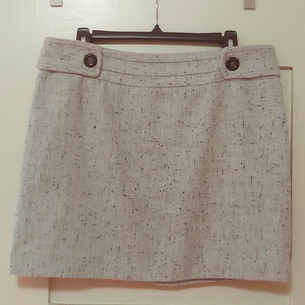 Speckled wool mini skirt